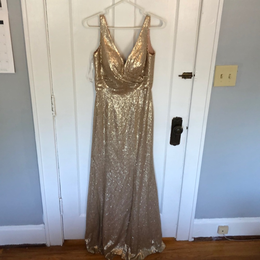 Bari Jay Gold Sequin dress✨
